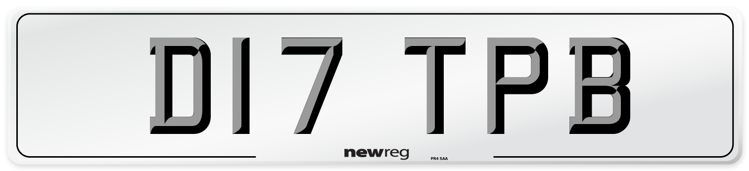 D17 TPB Number Plate from New Reg